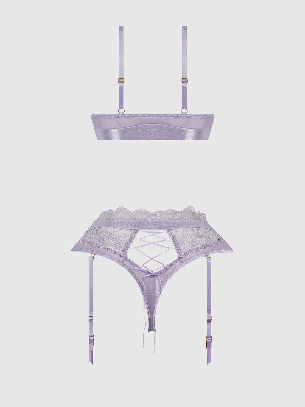 Vivienne Lace & Micro Bralette & Thong Set from Love It Curvy