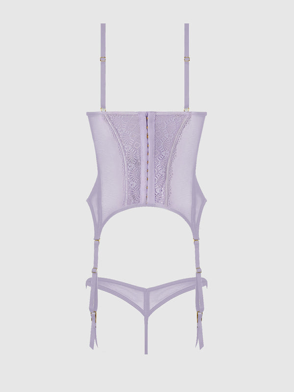 Vivienne Lace & Mesh Bustier & G-String Set from Love It Curvy