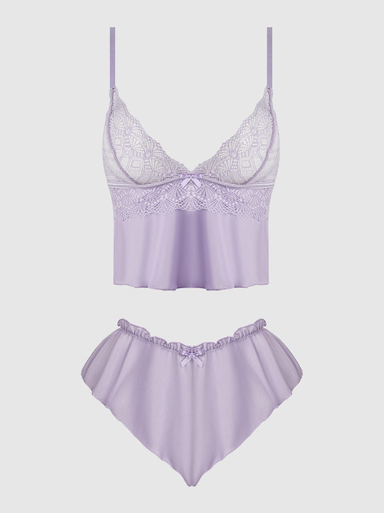 Vivienne Lace & Mesh Cami & Tap Short Set from Love It Curvy