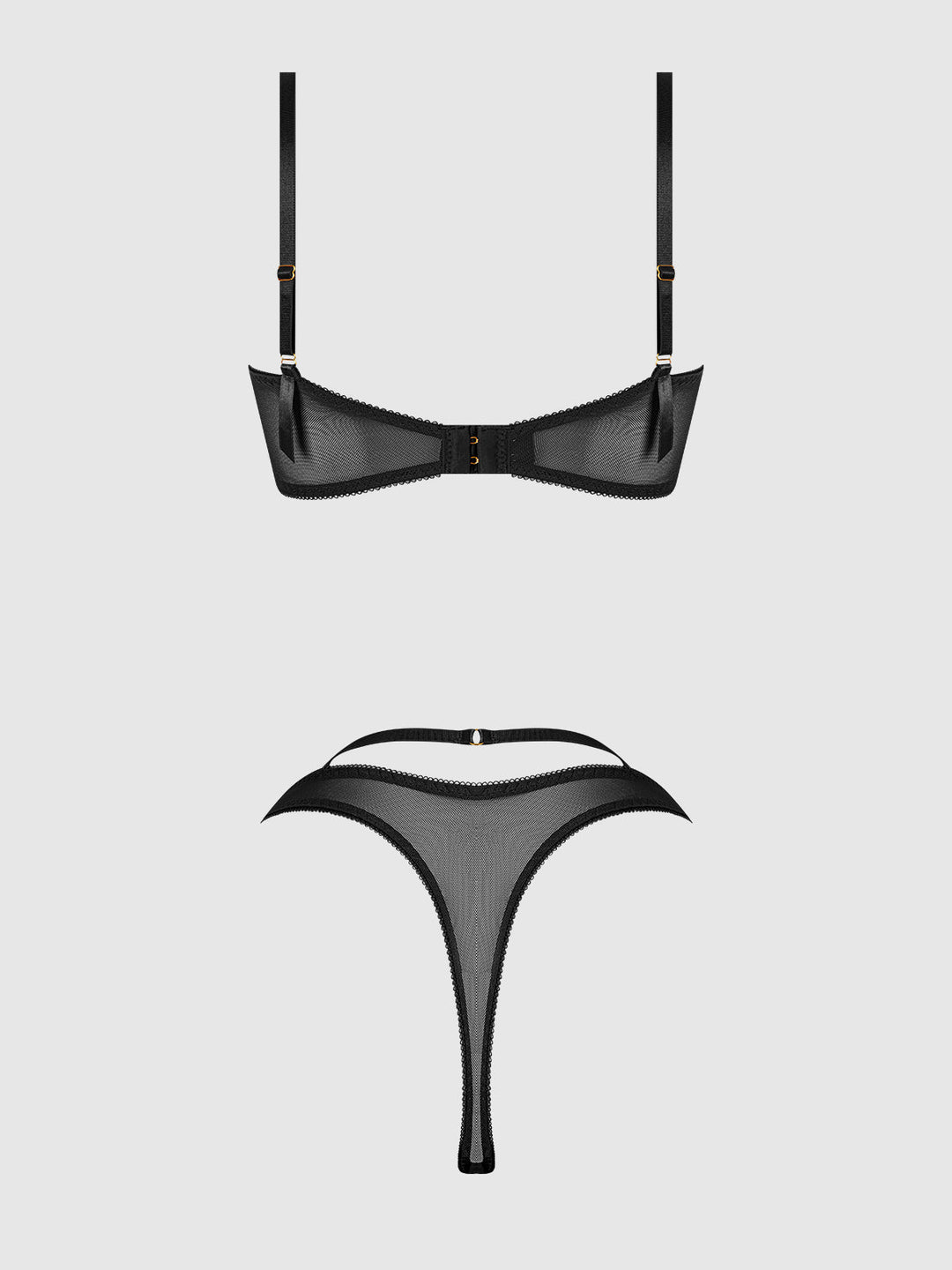 Rosalie Embroidered Lace Garter Bralette &amp; Tanga Set from Love It Curvy