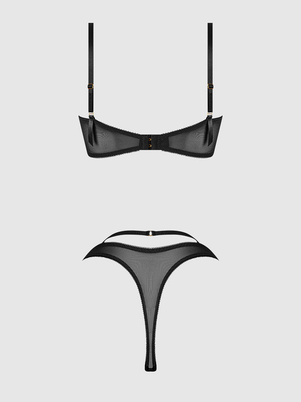 Rosalie Embroidered Lace Garter Bralette & Tanga Set from Love It Curvy
