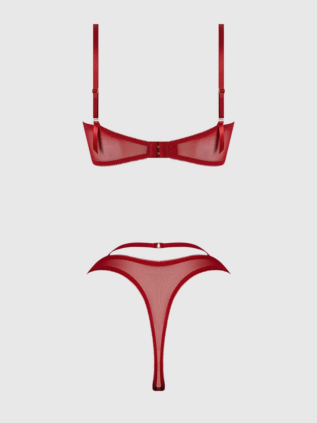 Rosalie Embroidered Lace Garter Bralette &amp; Tanga Set from Love It Curvy
