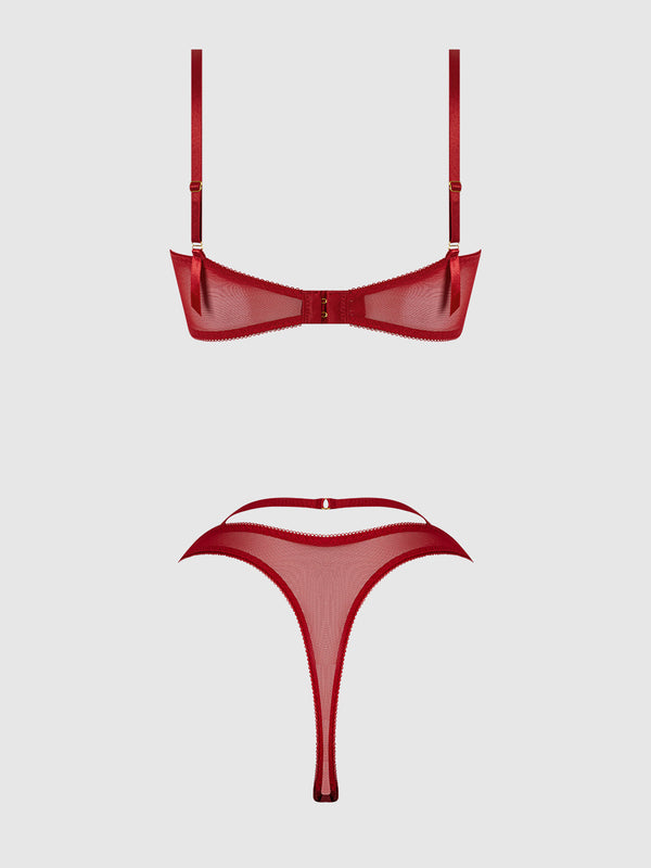 Rosalie Embroidered Lace Garter Bralette & Tanga Set from Love It Curvy