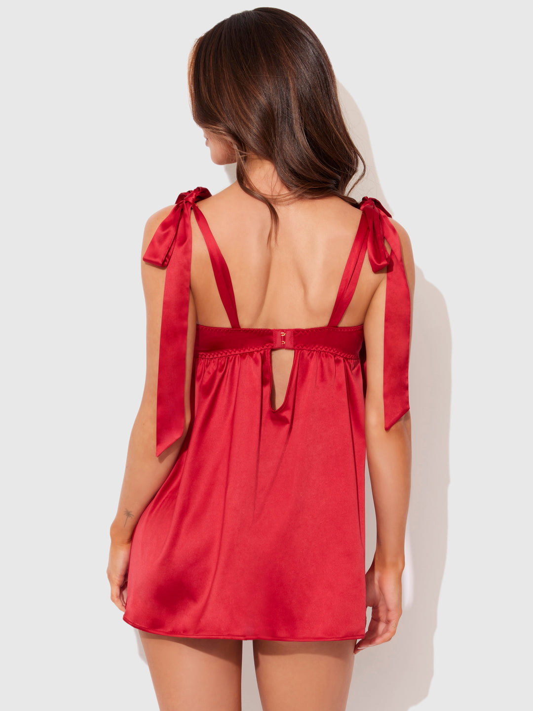 Brigeta Satin Open Cup Babydoll &amp; G-String Set from Love It Curvy