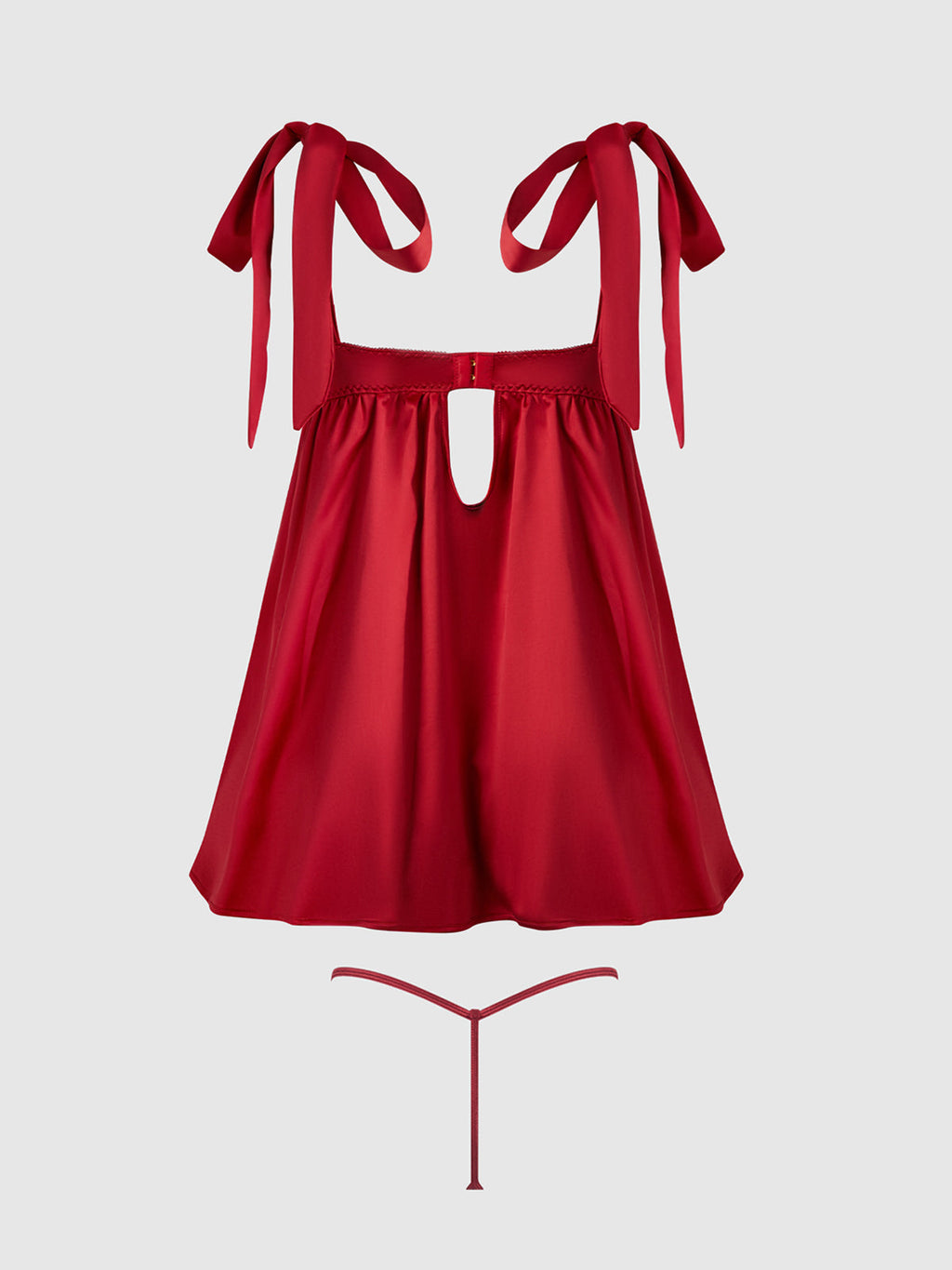 Brigeta Satin Open Cup Babydoll & G-String Set from Love It Curvy