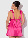 Brigeta Satin Open Cup Babydoll & G-String Set from Love It Curvy