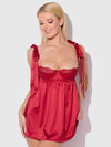 Rosalie Satin & Embroidered Lace Babydoll & G-String Set from Love It Curvy