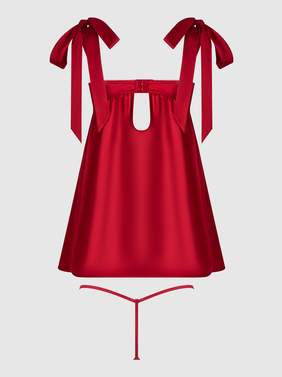 Rosalie Satin &amp; Embroidered Lace Babydoll &amp; G-String Set from Love It Curvy