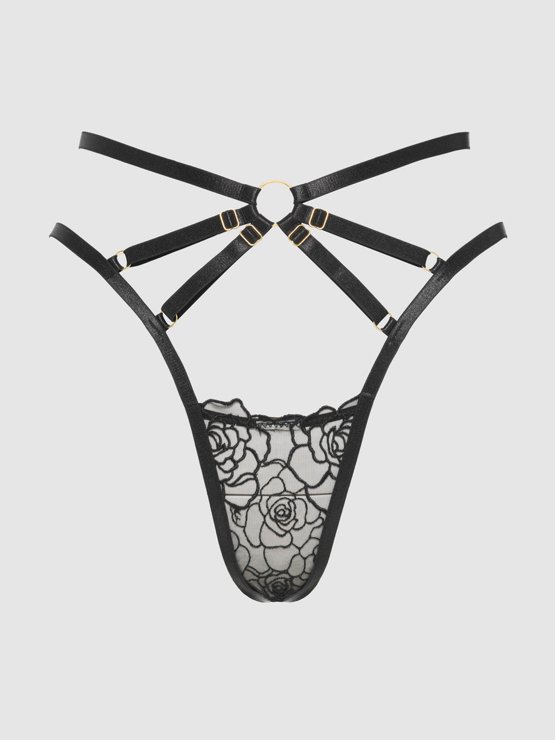 Rosalie Embroidered Lace Strappy Backless Tanga from Love It Curvy