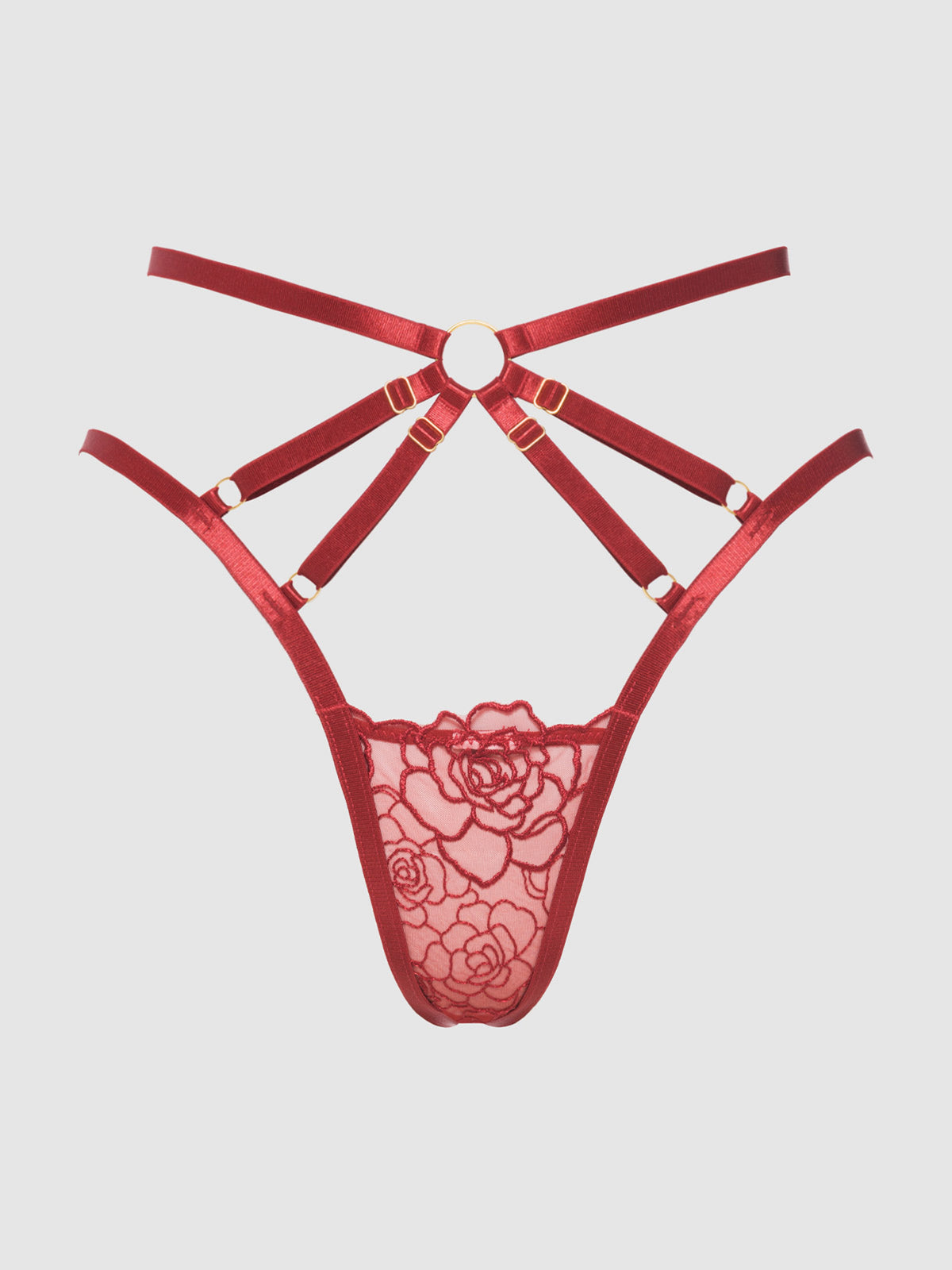 Rosalie Embroidered Lace Strappy Backless Tanga from Love It Curvy Main image