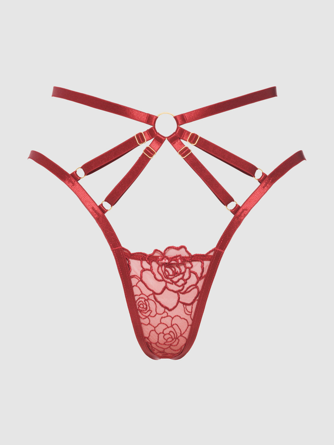 Rosalie Embroidered Lace Strappy Backless Tanga from Love It Curvy