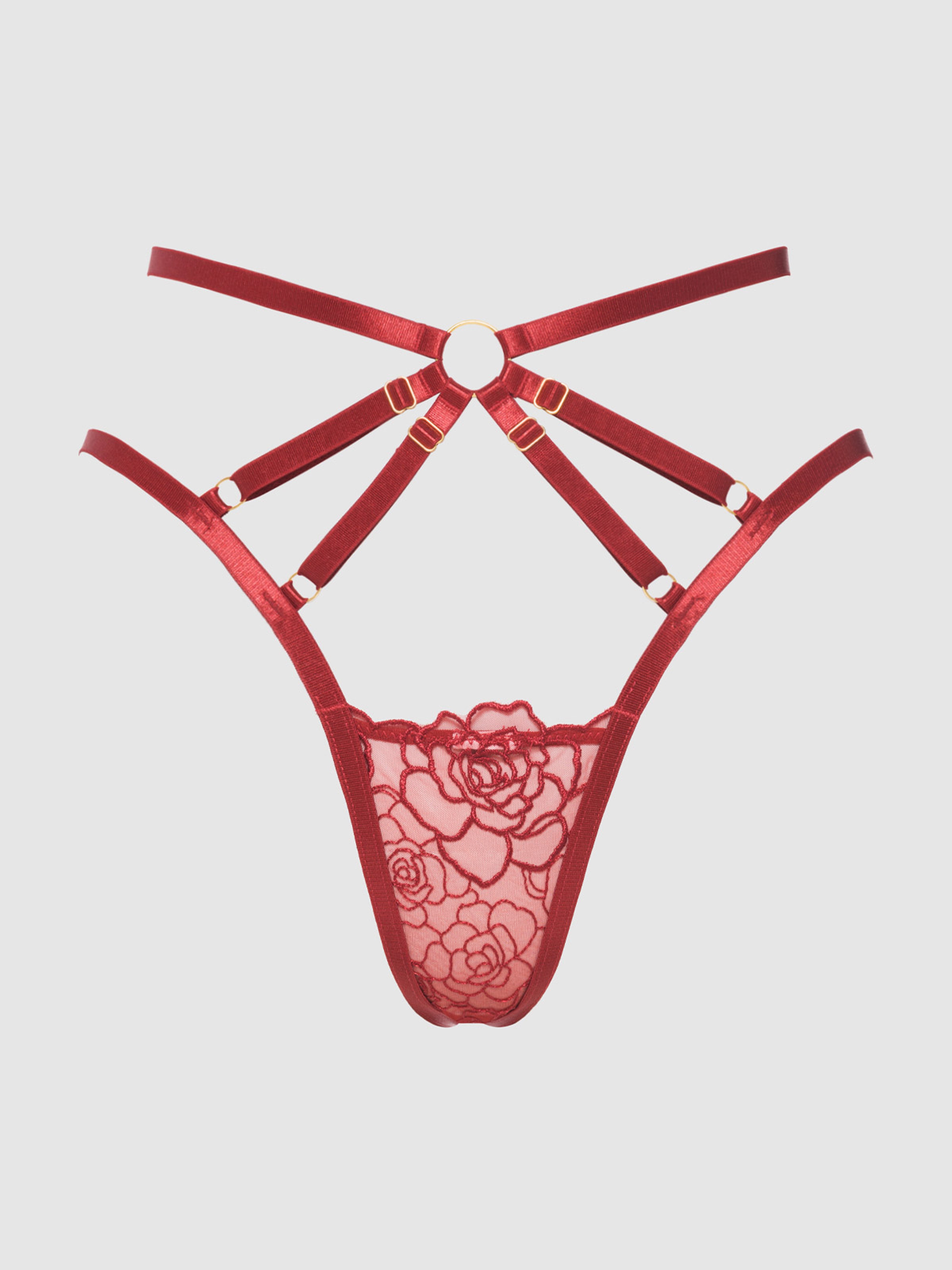 Rosalie Embroidered Lace Strappy Backless Tanga from Love It Curvy