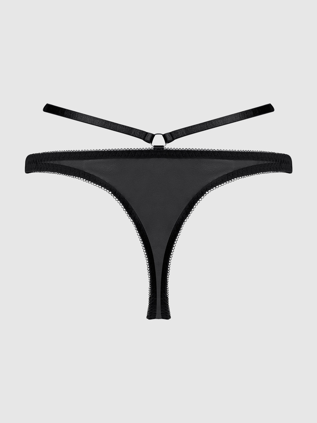 Rosalie Satin &amp; Embroidered Lace Strappy Tanga | Love It Curvy
