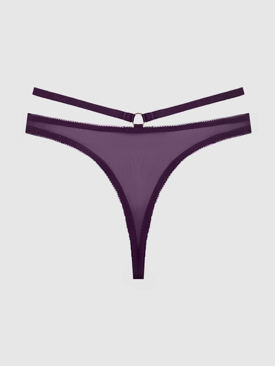 Rosalie Satin &amp; Embroidered Lace Strappy Tanga | Love It Curvy
