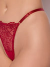 Rosalie Embroidered Lace & Mesh Crotchless Thong from Love It Curvy
