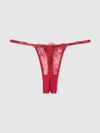 Rosalie Embroidered Lace & Mesh Crotchless Thong from Love It Curvy
