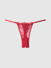 Rosalie Embroidered Lace & Mesh Crotchless Thong from Love It Curvy