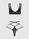 Flora Lace Bra & Strappy Thong Set from Love It Curvy