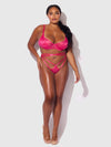 Flora Lace Bra & Strappy Thong Set from Love It Curvy