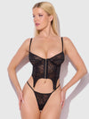 Flora Lace Bustier & G-String Set from Love It Curvy