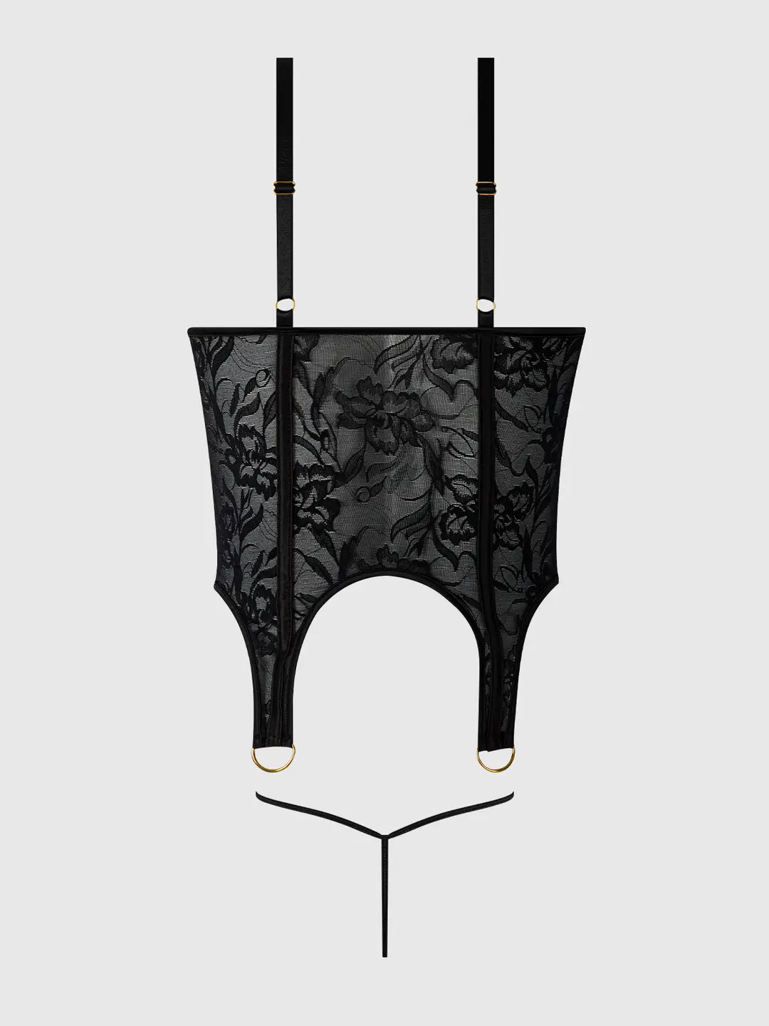Flora Lace Bustier &amp; G-String Set from Love It Curvy
