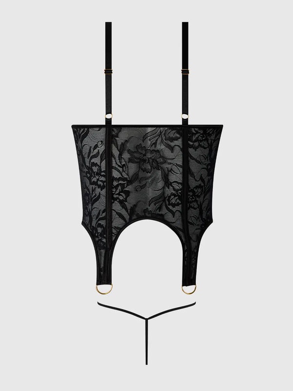 Flora Lace Bustier & G-String Set from Love It Curvy