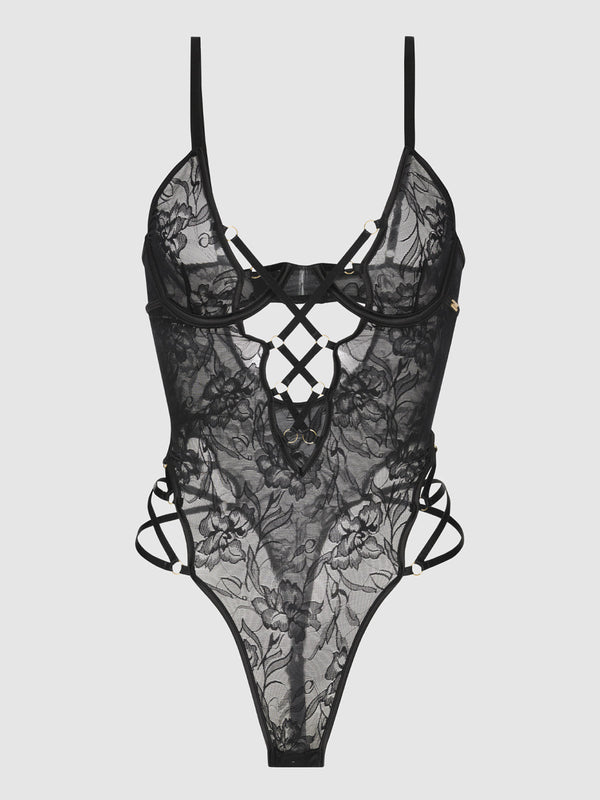 Flora Strappy Lace Teddy from Love It Curvy