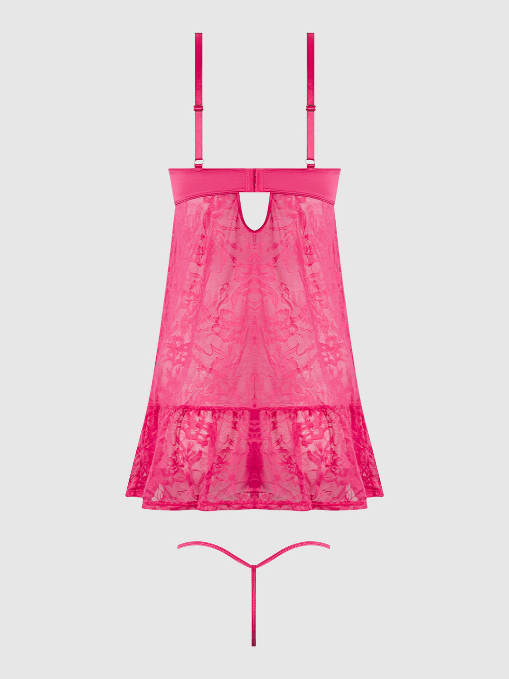 Flora Lace Babydoll & G-String Set from Love It Curvy