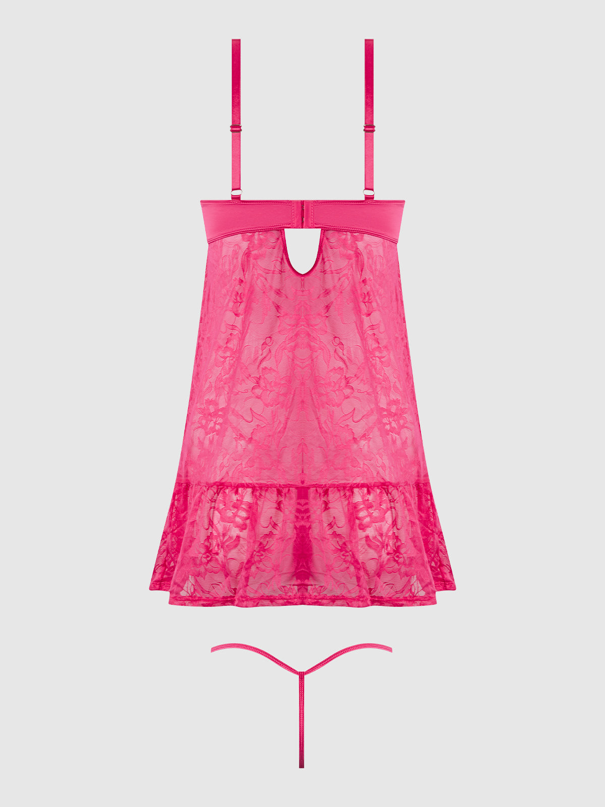 Flora Lace Babydoll & G-String Set from Love It Curvy