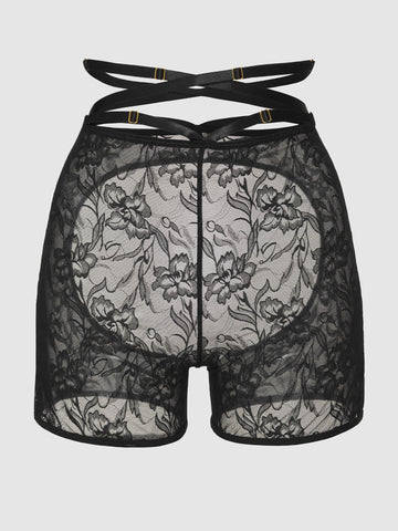 Love It Curvy Flora Backless Lace Bikeshort