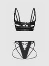 Devon Elastic Strappy Open Cup Bra & Crotchless Panty Set from Love It Curvy