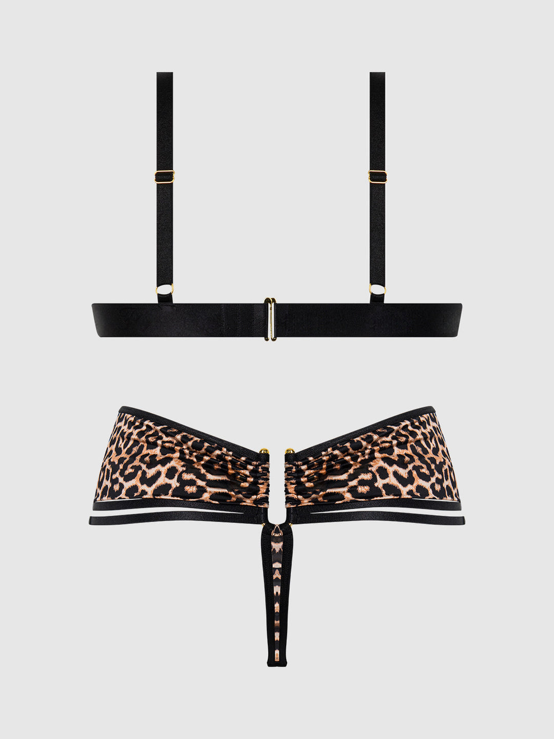 Devon Micro &amp; O-Ring Open Bra &amp; Crotchless Thong Set from Love It Curvy