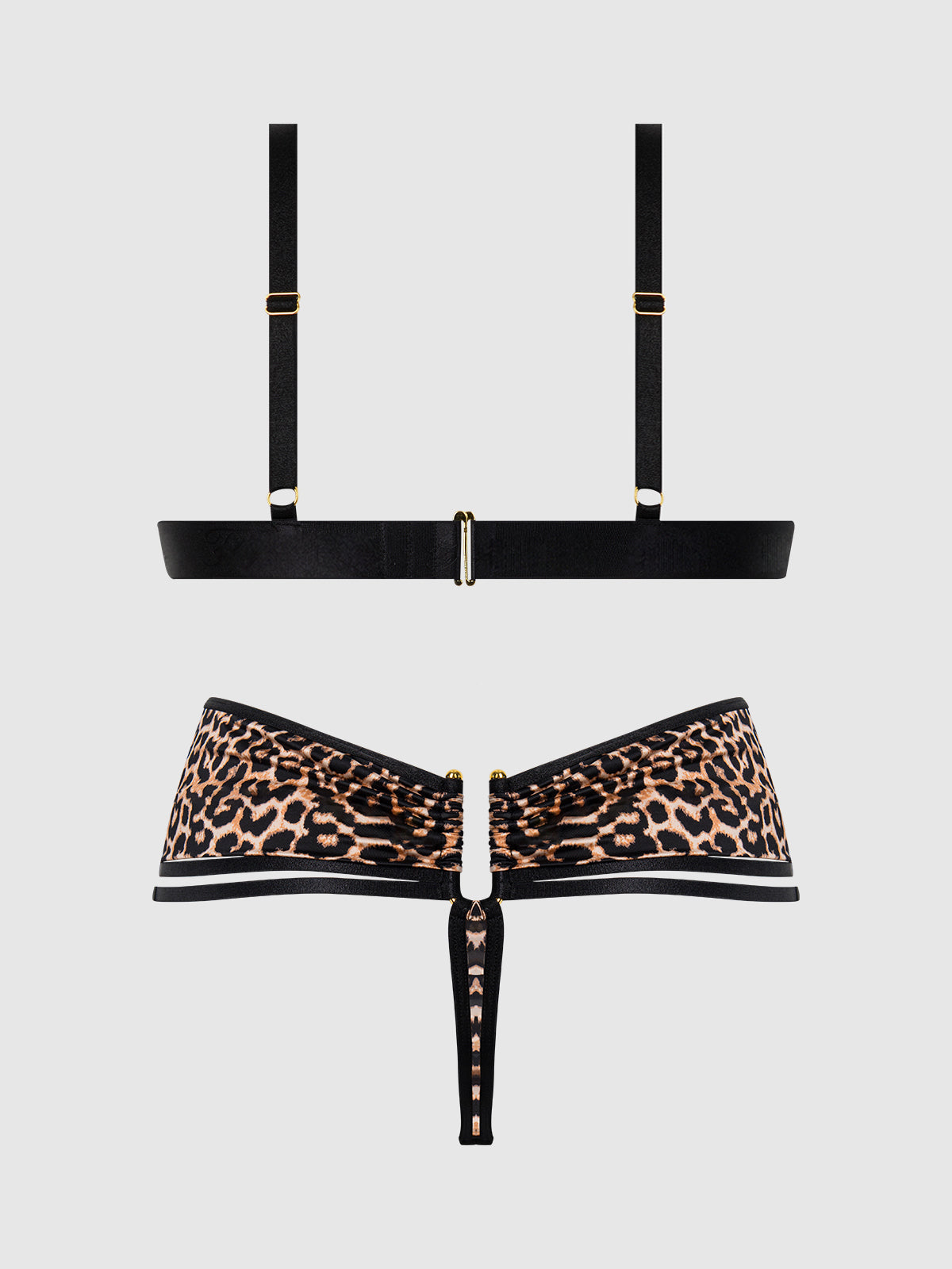 Devon Micro & O-Ring Open Bra & Crotchless Thong Set from Love It Curvy