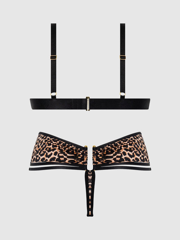 Devon Micro & O-Ring Open Bra & Crotchless Thong Set from Love It Curvy