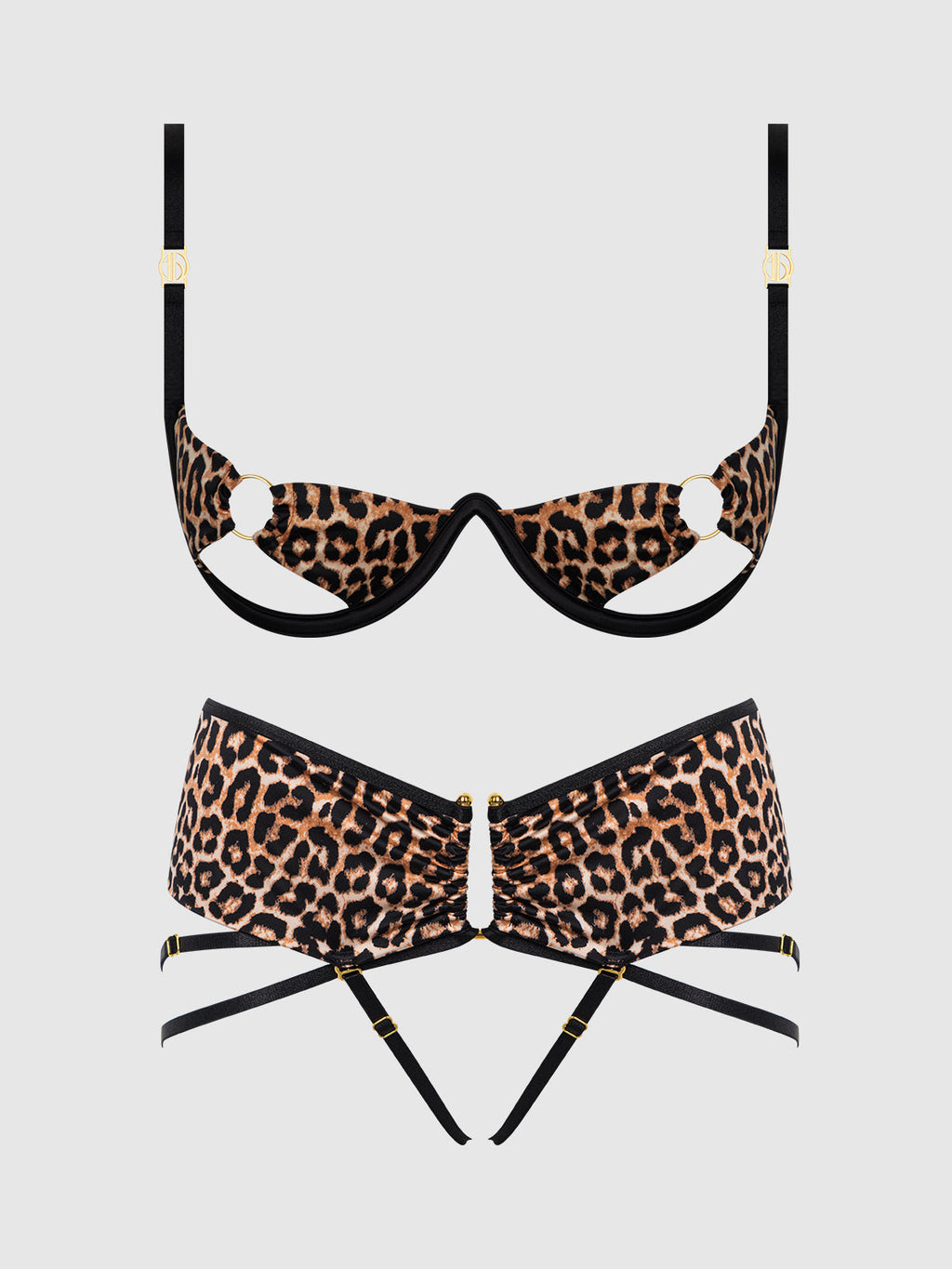 Devon Micro & O-Ring Open Bra & Crotchless Thong Set from Love It Curvy