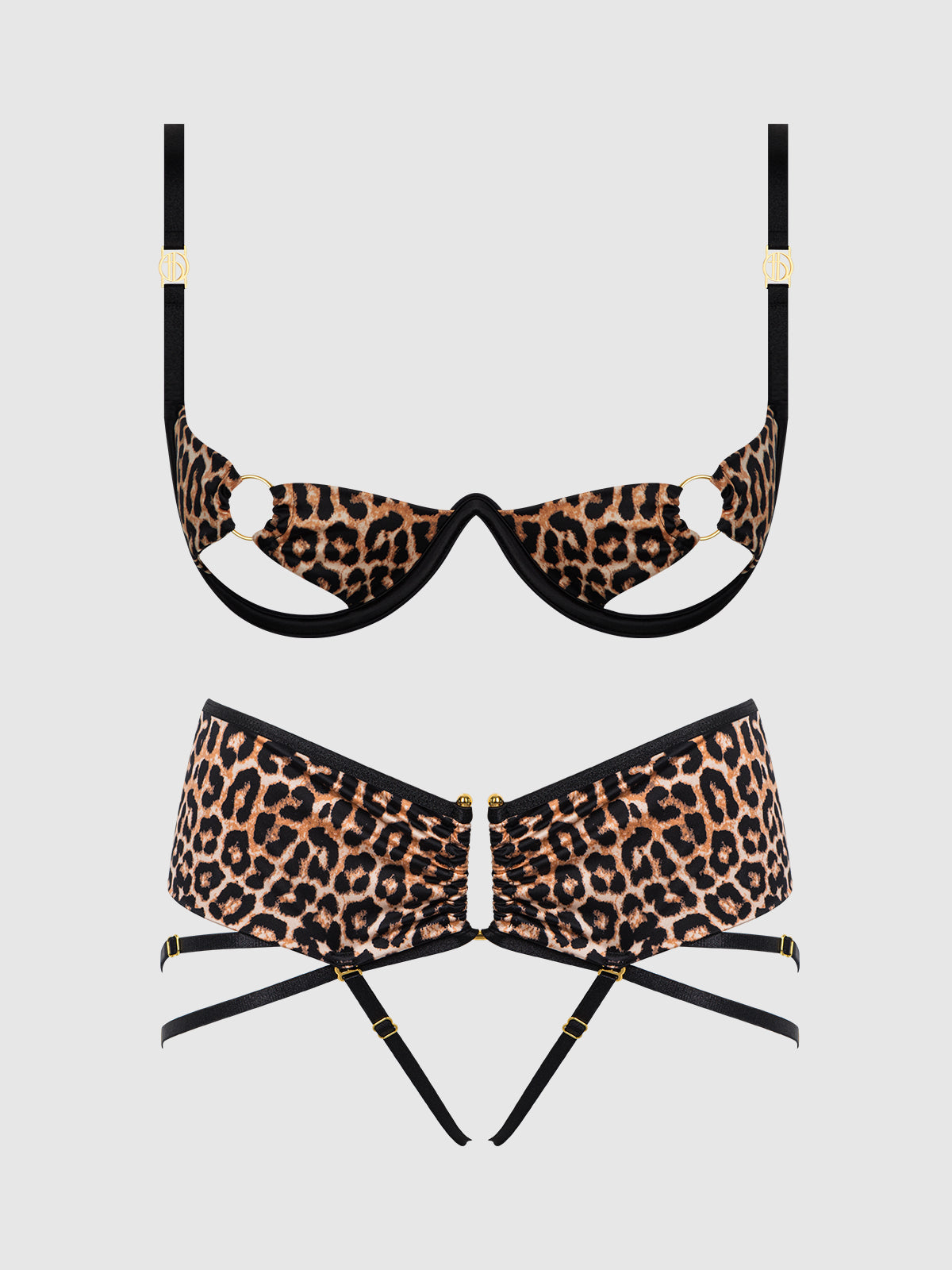 Devon Micro & O-Ring Open Bra & Crotchless Thong Set from Love It Curvy