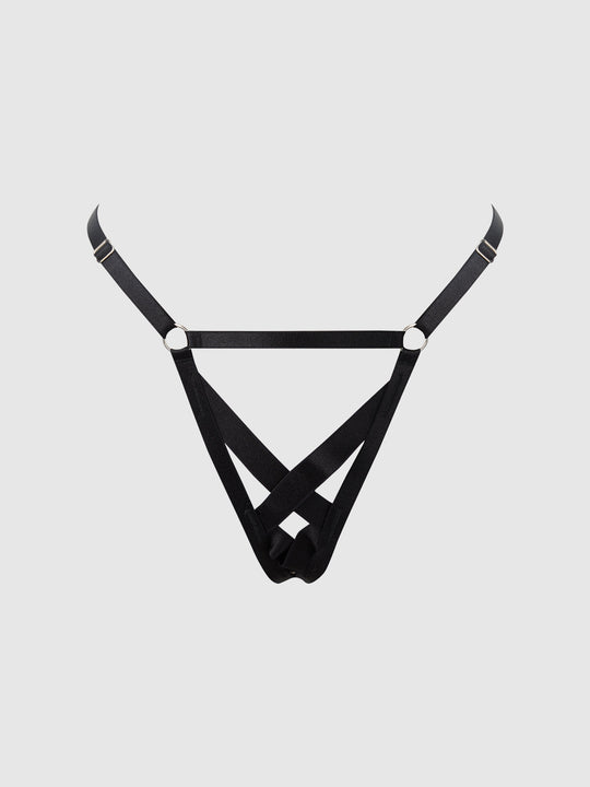 Devon Elastic Strappy X Front G-String from Love It Curvy