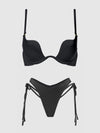 Brigeta Satin Plunge Push Up Bra & Tie Side Tanga Set from Love It Curvy