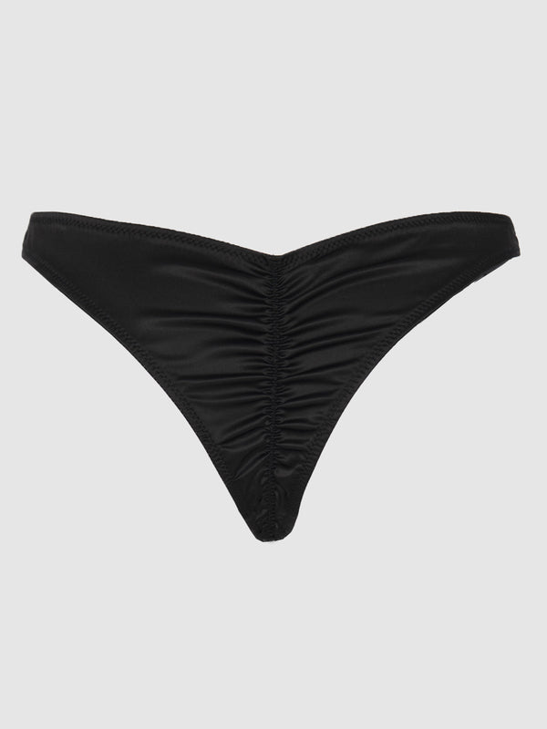 Brigeta Satin Crotchless Tanga from Love It Curvy