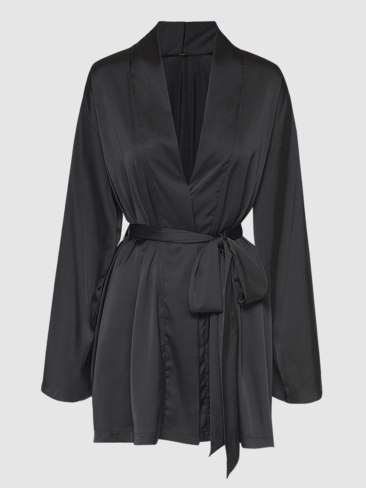 Brigeta Short Satin Robe | Love It Curvy Secondary image