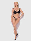 Jocelyn Lace & Satin Push Up Bra Strapy Thong Set from Love It Curvy