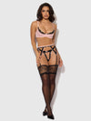 Jocelyn Satin & Lace Push Up Bra, Garter, & Tanga Set from Love It Curvy