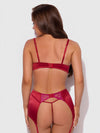 Jocelyn Lace & Satin Bra, Skirt & Crotchless G-String Set from Love It Curvy