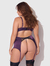 Jocelyn Lace & Satin Bra, Skirt & Crotchless G-String Set from Love It Curvy