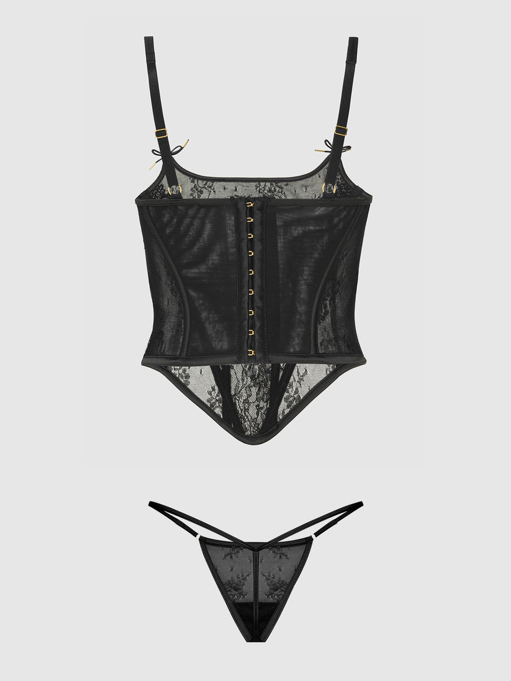 Jocelyn Lace Underewire Bustier & G-String Set from Love It Curvy