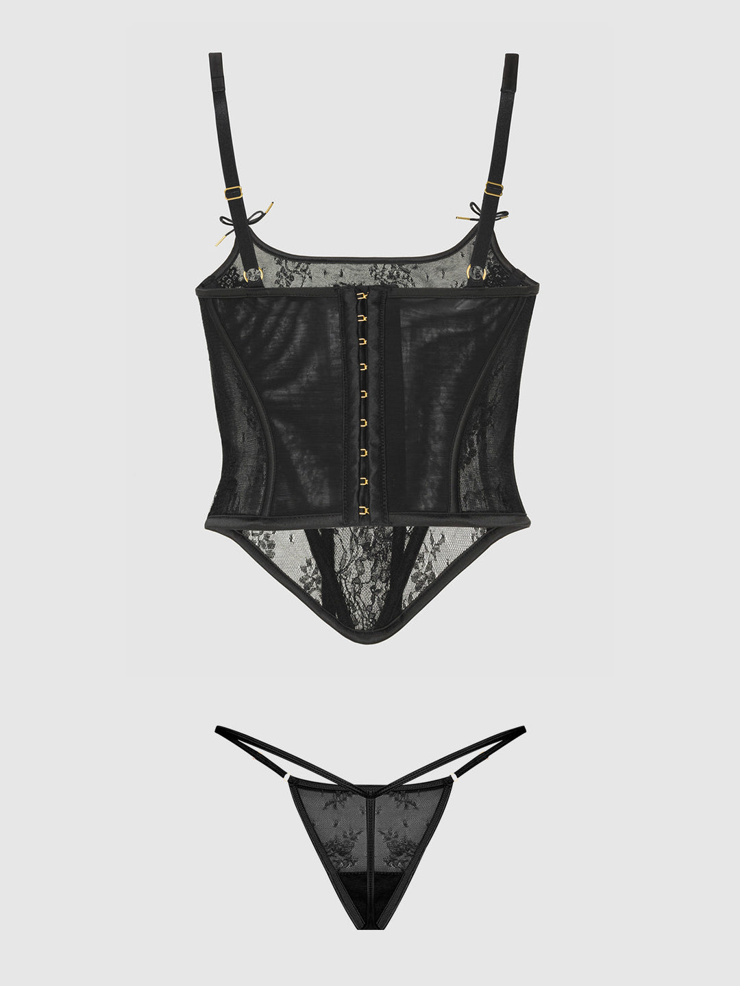 Jocelyn Lace Underewire Bustier &amp; G-String Set from Love It Curvy
