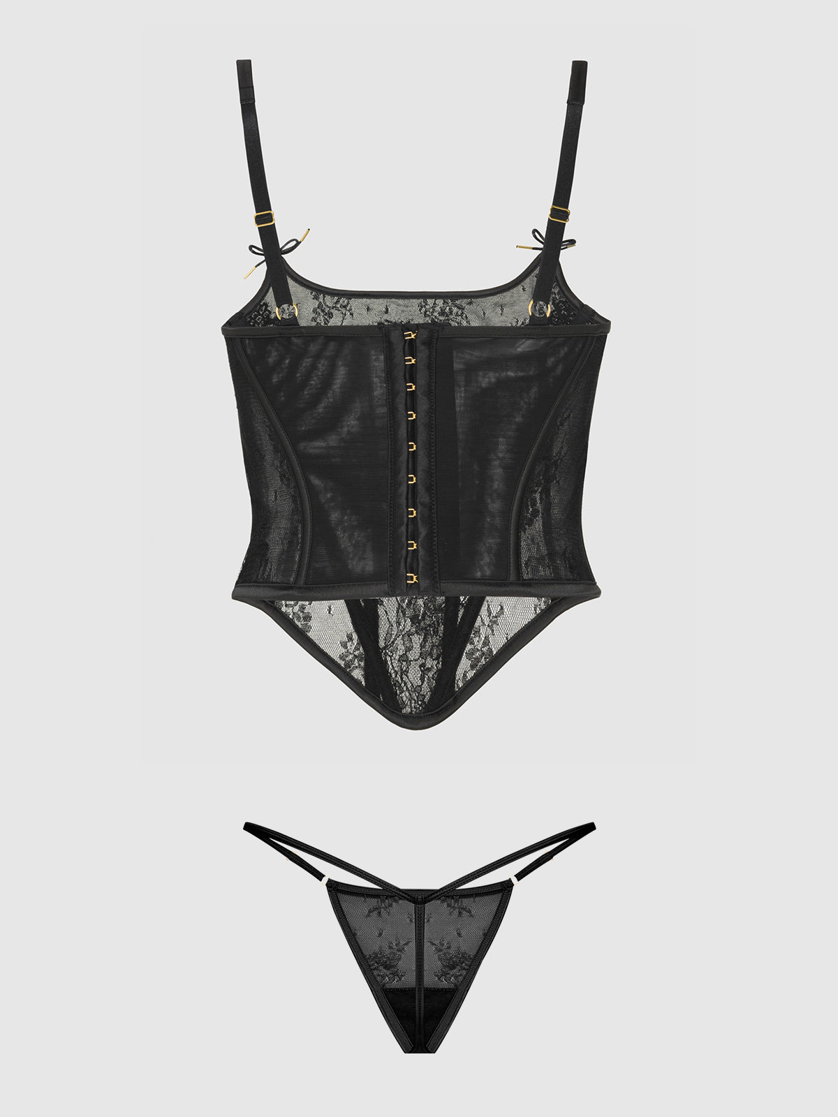 Jocelyn Lace Underewire Bustier & G-String Set from Love It Curvy
