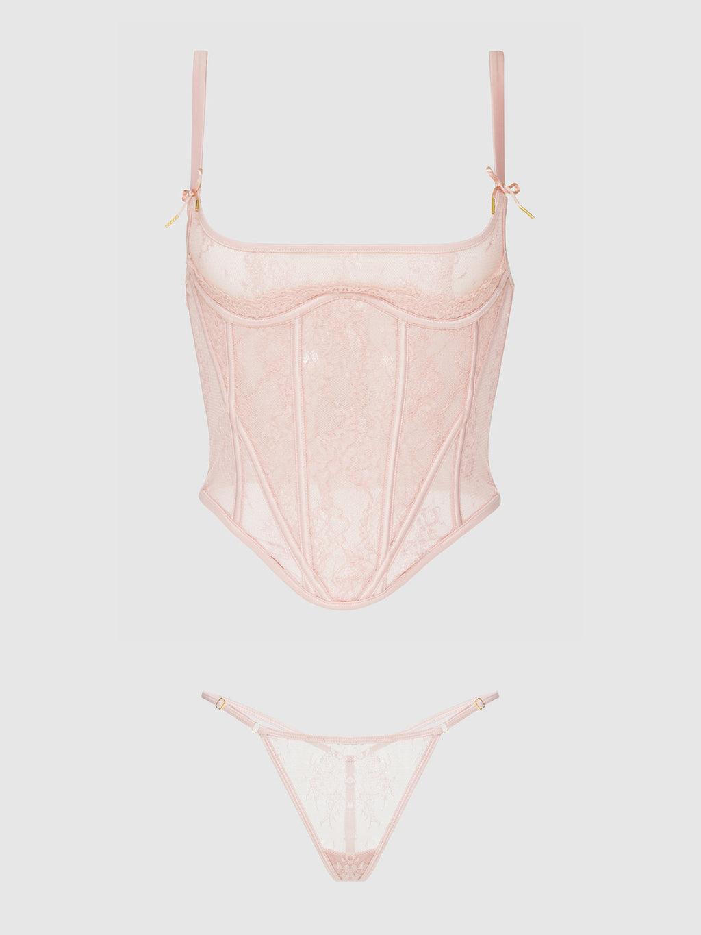 Jocelyn Lace Underewire Bustier & G-String Set from Love It Curvy