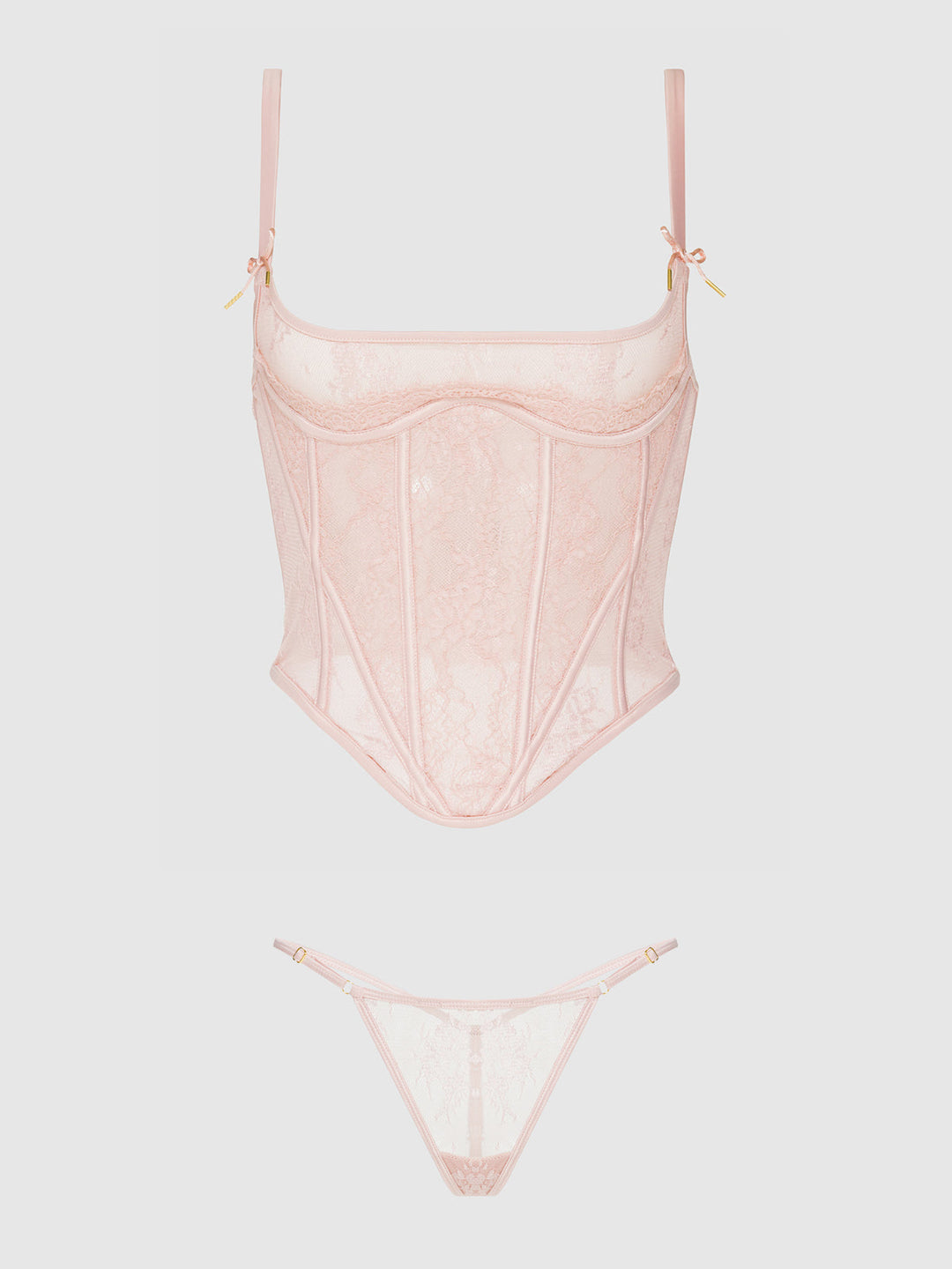 Jocelyn Lace Underewire Bustier &amp; G-String Set from Love It Curvy