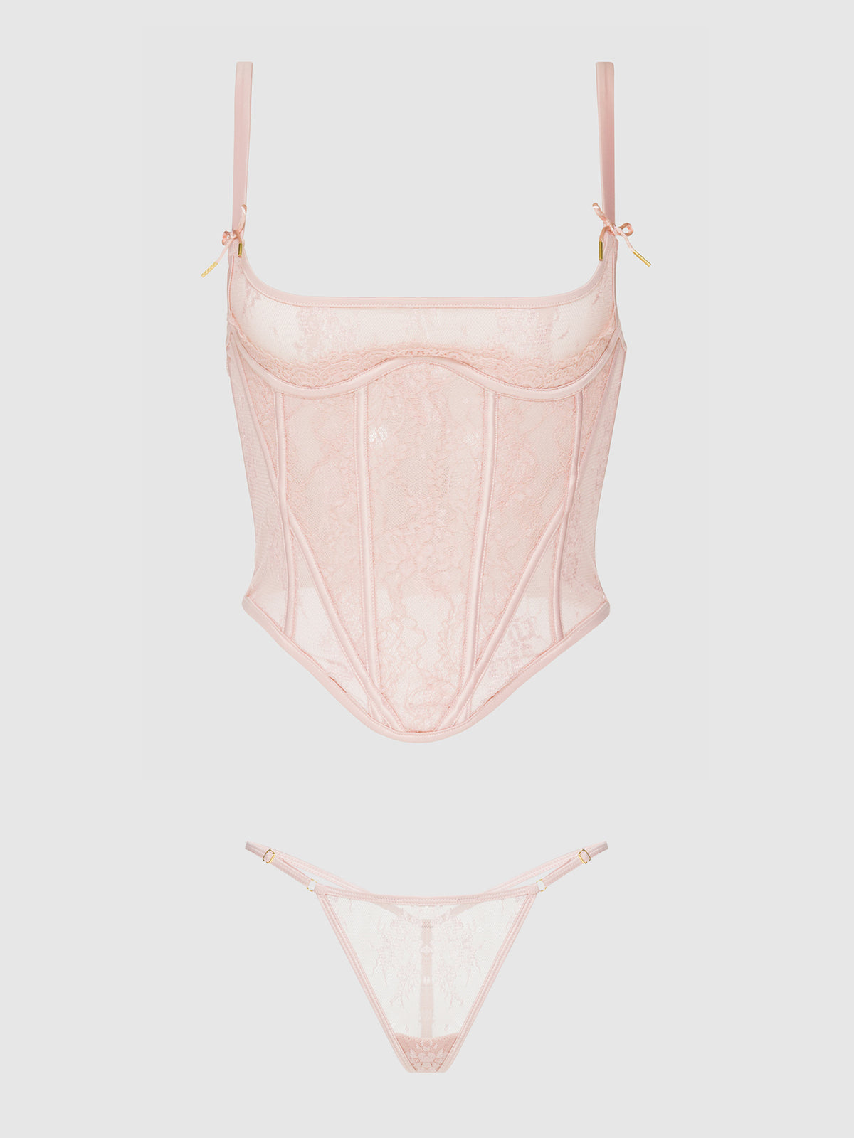 Jocelyn Lace Underewire Bustier & G-String Set from Love It Curvy